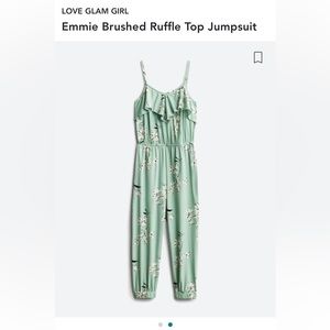 Mint green ruffle jumpsuit